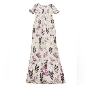 MARCHESA NOTTE***White Floral Embroidery Gown**US 6***$1195
